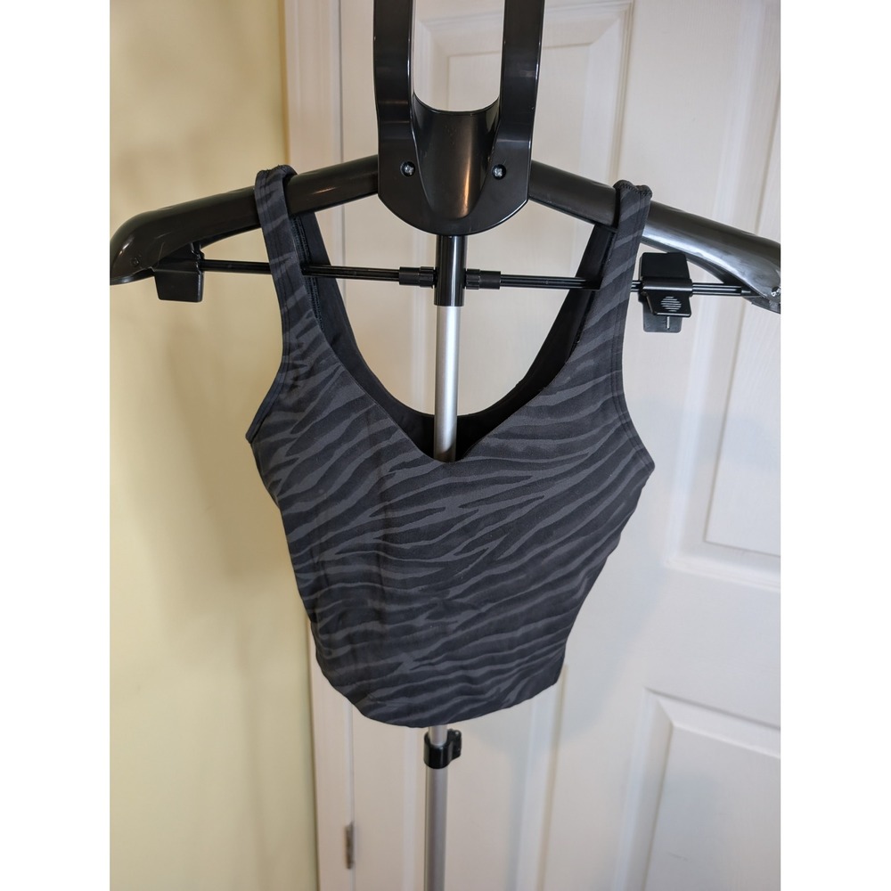 Lululemon Align Tank Women 2 Le Tigre Camo Deep Coal Padded Nulu Cropped Top